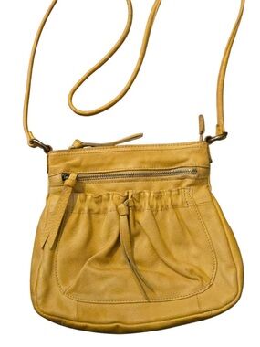 Fossil Genuine Leather Mustard Yellow Crossbody Bag